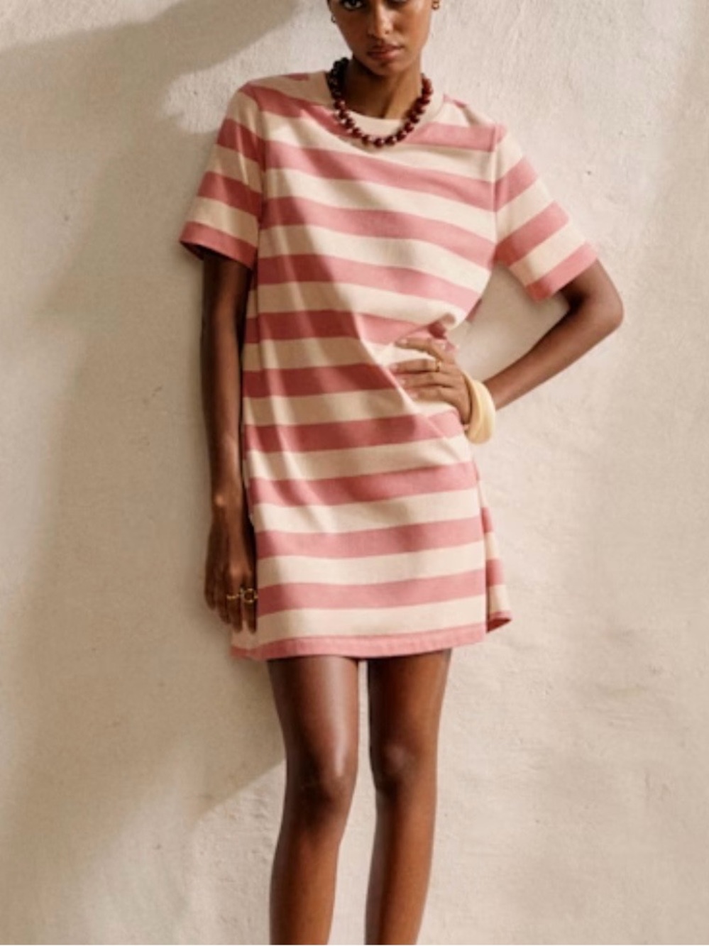 Sezane Selina Dress Pink Striped